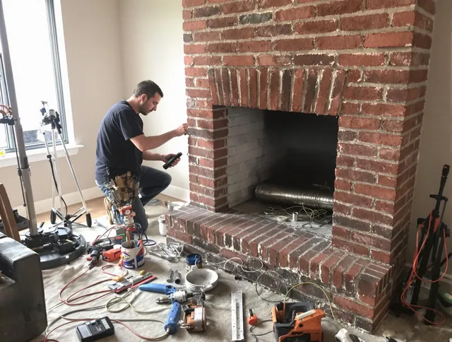 Boynton Beach Chimney Sweep specialist finalizing chimney liner service in Boynton Beach, FL