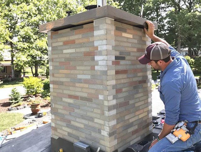 Boynton Beach Chimney Sweep completing a modern chimney remodel in Boynton Beach, FL