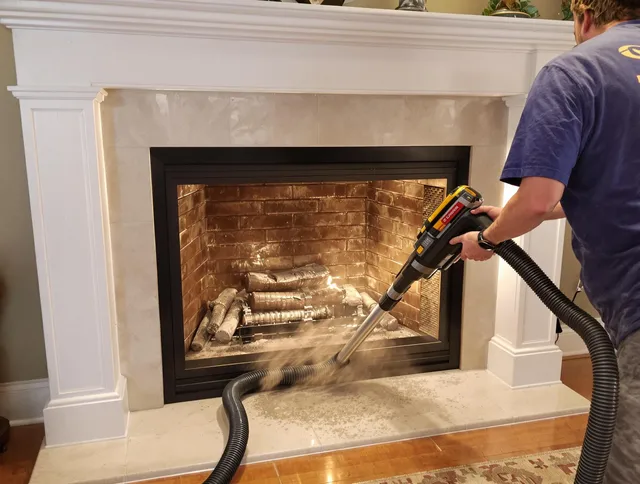 Fireplace cleaning performed by Boynton Beach Chimney Sweep in Boynton Beach, FL
