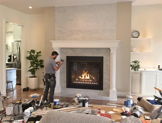Newly installed fireplace by Boynton Beach Chimney Sweep in Boynton Beach, FL